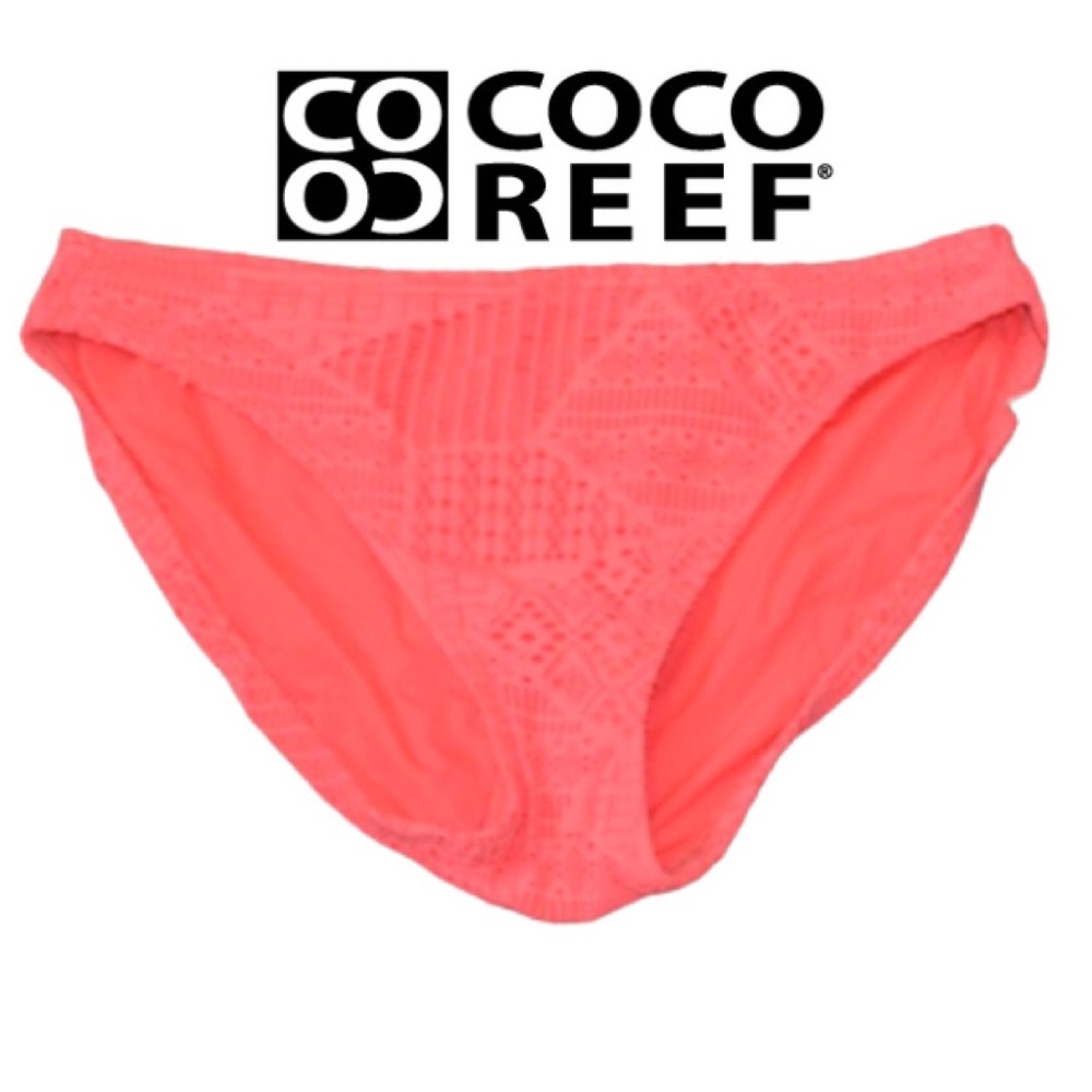 COCO REEF Knit Texture Bikini Bottom Coral MED NWT